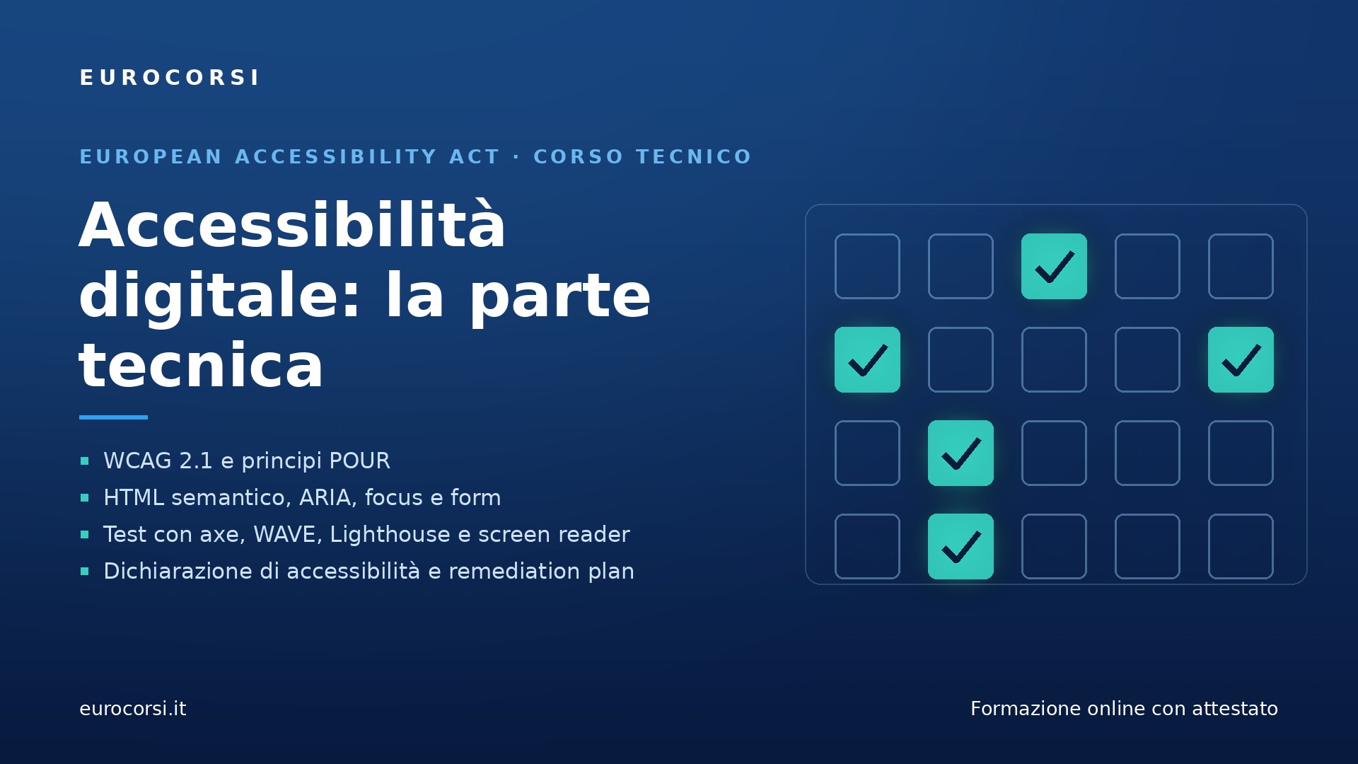 Accessibilità digitale: la parte tecnica (WCAG 2.1, implementazione e test)